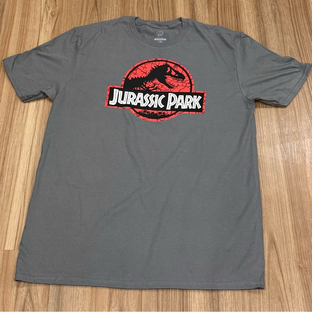 Pop Jurassic Park Red and Gray T-Shirt